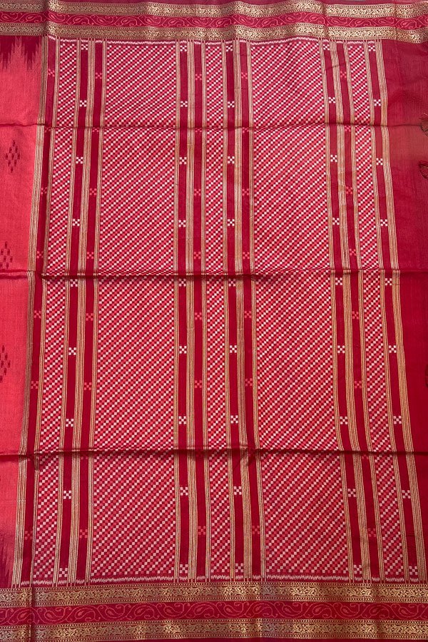semi tussar saree pallu