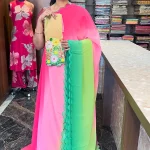 georgette-saree-green