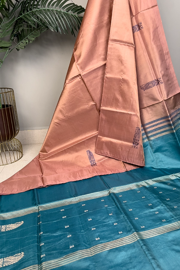 Banana Pith Saree in Soft Peach