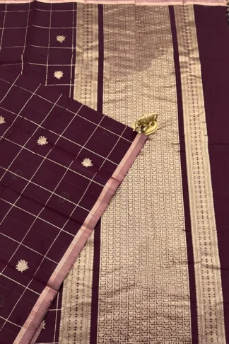 Checked Kanchi Cotton Saree