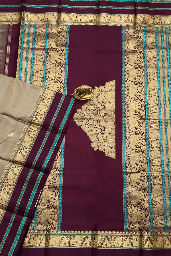 Chariot Pallu Kanchipuram Pure Silk Saree