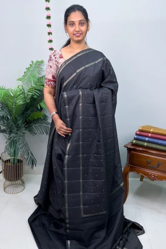 Fancy Tussar Saree in Black