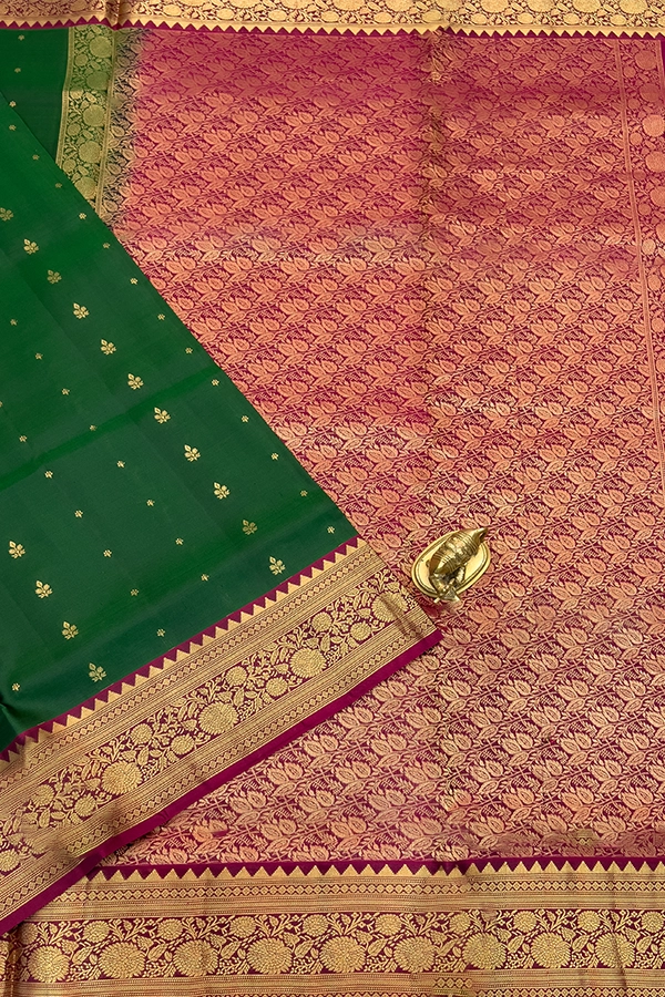 Kanchipuram Silk in green and maroon