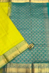 Kanchipuram Silk in turquoise blue