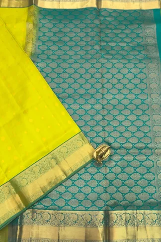 Kanchipuram Silk in chartreuse
