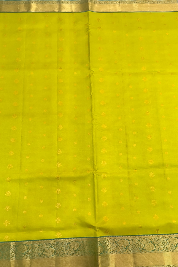 Kanchipuram Silk in chartreuse
