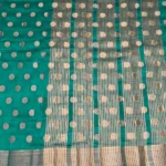semi raw silk-coin butta-Rama Green